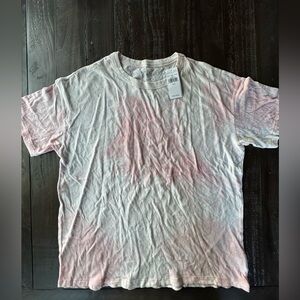 American Eagle Outfitters NWT Pink and White Tie-Dye Tee